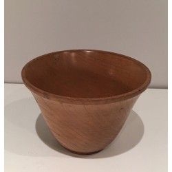 Coupe en Bois Tourné à Cachet en Creux, vers 1970