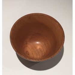 Coupe en Bois Tourné à Cachet en Creux, vers 1970