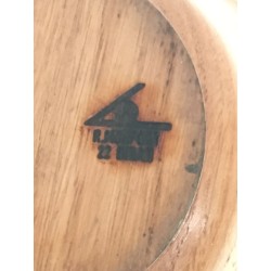 Turned Wooden Bowl with Incised Maker's Mark, circa 1970