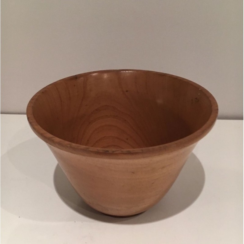 Turned Wooden Bowl with Incised Maker's Mark, circa 1970