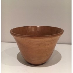 Coupe en Bois Tourné à Cachet en Creux, vers 1970
