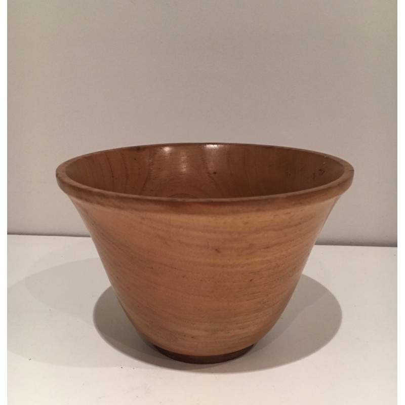 Turned Wooden Bowl with Incised Maker's Mark, circa 1970