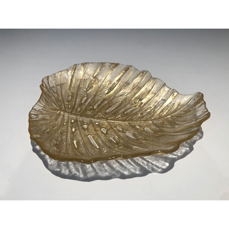 Murano Crystal Oak Leaf Vide-Poche, Italy, circa 1970