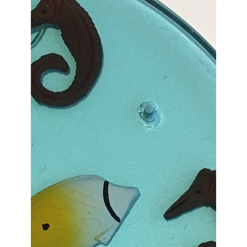 Suite de Quatre Plateaux en Résine à Inclusions Marines, vers 1970