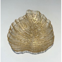 Murano Crystal Oak Leaf Vide-Poche, Italy, circa 1970