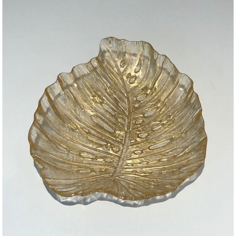 Murano Crystal Oak Leaf Vide-Poche, Italy, circa 1970