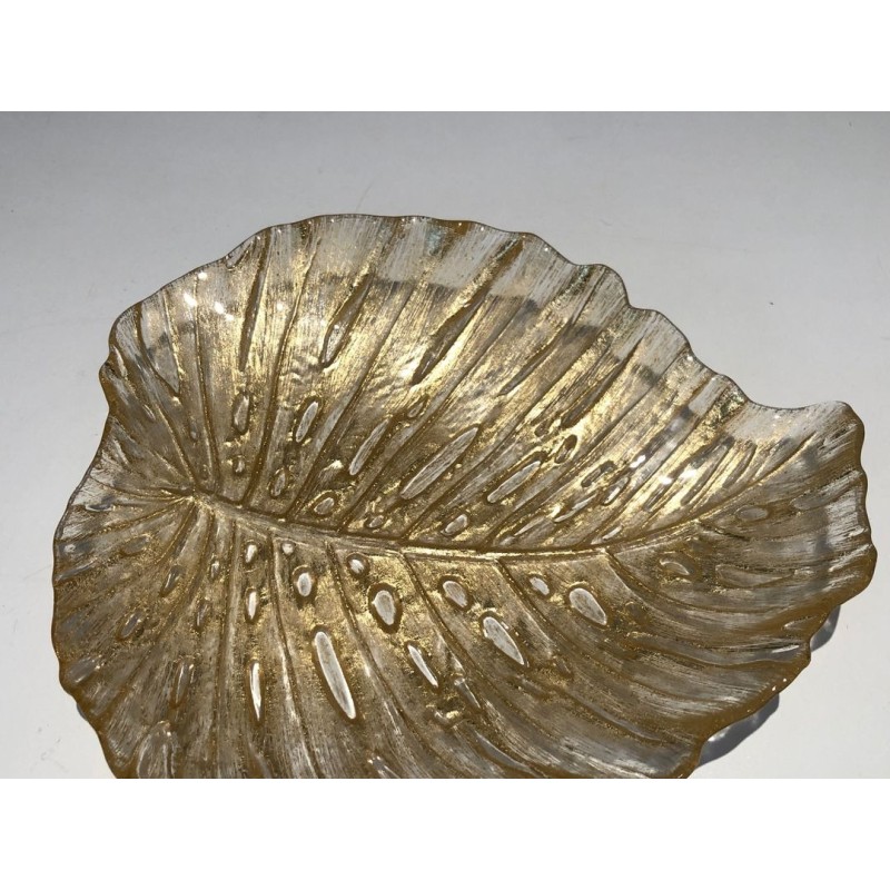 Murano Crystal Oak Leaf Vide-Poche, Italy, circa 1970