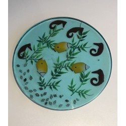 Suite de Quatre Plateaux en Résine à Inclusions Marines, vers 1970
