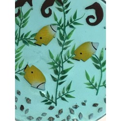 Suite of Four Resin Trays with Marine Inclusions, France, circa 1970