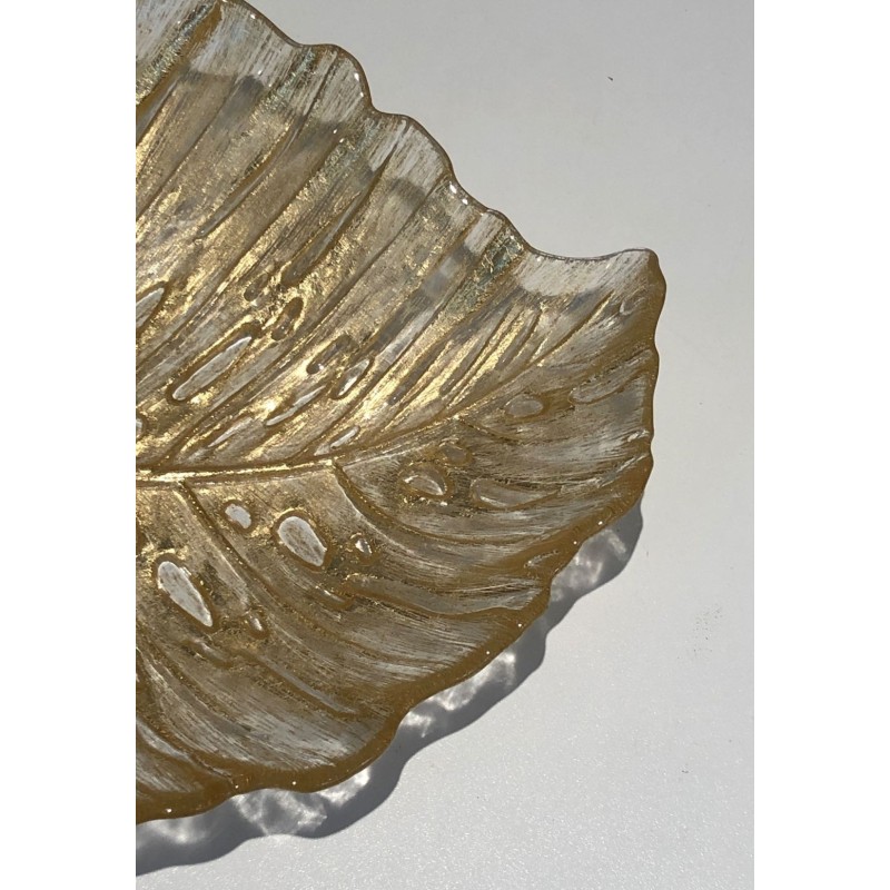 Murano Crystal Oak Leaf Vide-Poche, Italy, circa 1970