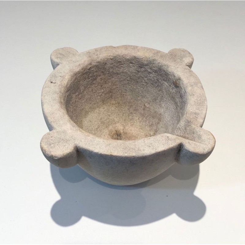 18th-Century French Marble Mortar with Ear Handles