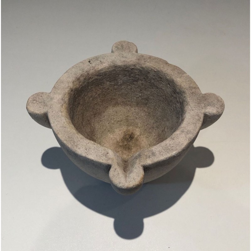 18th-Century French Marble Mortar with Ear Handles