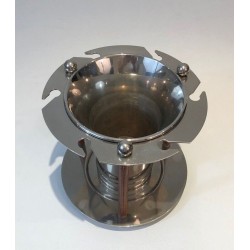 French Silver-Plated and Leather Champagne Bucket with Integrated Flute Holder — Circa 1970
