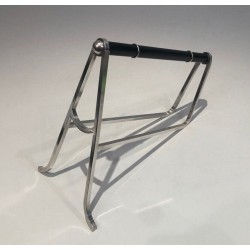 Jacques Adnet & Christofle — Silver-Plated and Chinese Lacquer Wine Bottle Holder, Circa 1950