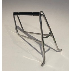 Jacques Adnet & Christofle — Silver-Plated and Chinese Lacquer Wine Bottle Holder, Circa 1950