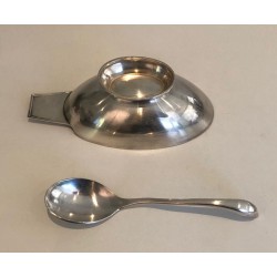 Christian Fjerdingstadt for Gallia — Silver-Plated Swan Gravy Boat with Ladle, Circa 1930