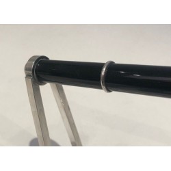 Jacques Adnet & Christofle — Silver-Plated and Chinese Lacquer Wine Bottle Holder, Circa 1950