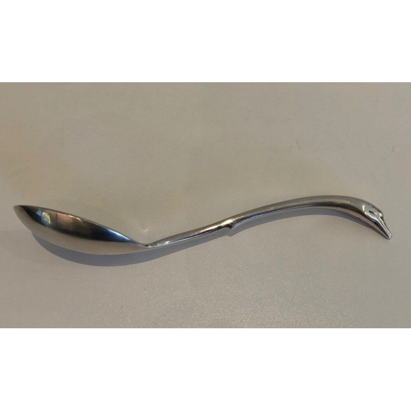 Christian Fjerdingstadt for Gallia — Silver-Plated Swan Gravy Boat with Ladle, Circa 1930