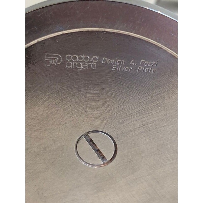 Flûte à Cocktail en Métal Argenté et Laiton — A. Pozzi, Padoue, Vers 1950