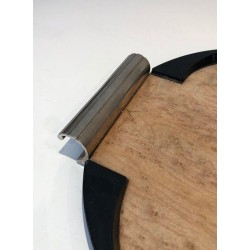 French Art Déco Oval Tray in Sycamore, Ebonised Wood and Chrome — Circa 1930