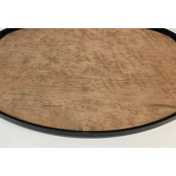 Plateau Ovale Art Déco en Sycomore, Bois Ébonisé et Métal Chromé — Travail Français, Vers 1930