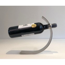 French Mid-Century Modern Silver-Plated Bottle Holder — Marked and Numbered, Circa 1950