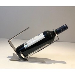 French Art Déco Silver-Plated Inclined Wine Bottle Holder — Circa 1930
