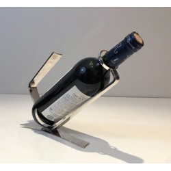 French Art Déco Silver-Plated Inclined Wine Bottle Holder — Circa 1930