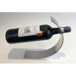 Porte-Bouteille Design en Métal Argenté