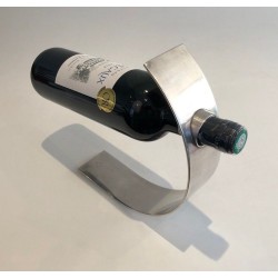 French Mid-Century Modern Silver-Plated Bottle Holder — Marked and Numbered, Circa 1950