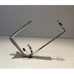 French Art Déco Silver-Plated Inclined Wine Bottle Holder — Circa 1930