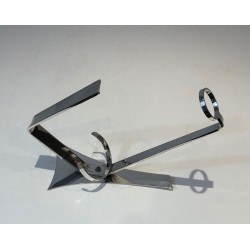 French Art Déco Silver-Plated Inclined Wine Bottle Holder — Circa 1930