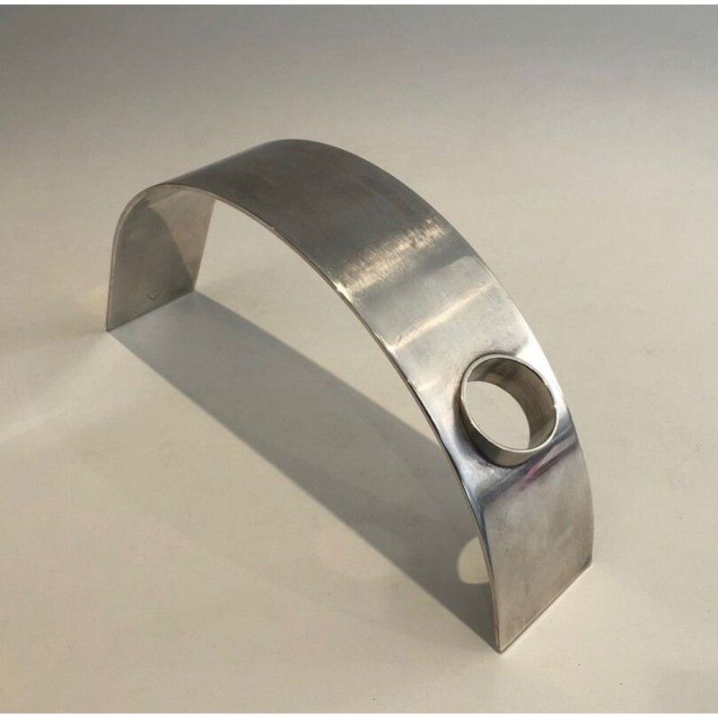 Porte-Bouteille Design en Métal Argenté