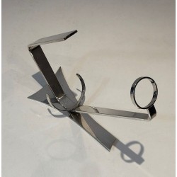 French Art Déco Silver-Plated Inclined Wine Bottle Holder — Circa 1930