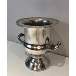 French Silver-Plated Champagne Bucket with Foliate Scroll Handles — Belle Époque, Circa 1900