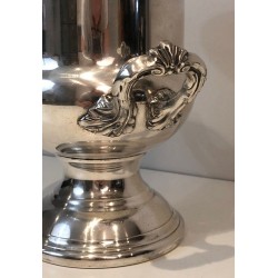 French Silver-Plated Champagne Bucket with Foliate Scroll Handles — Belle Époque, Circa 1900