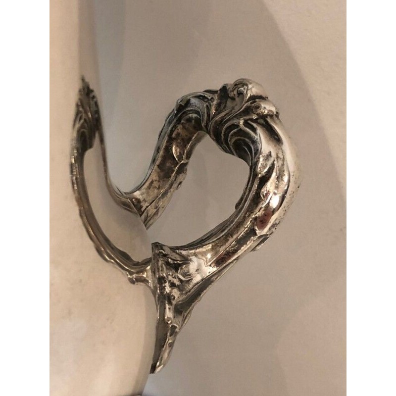 Seau à Champagne en Métal Argenté à Anses en Volutes Feuillagées — Belle Époque, Vers 1900