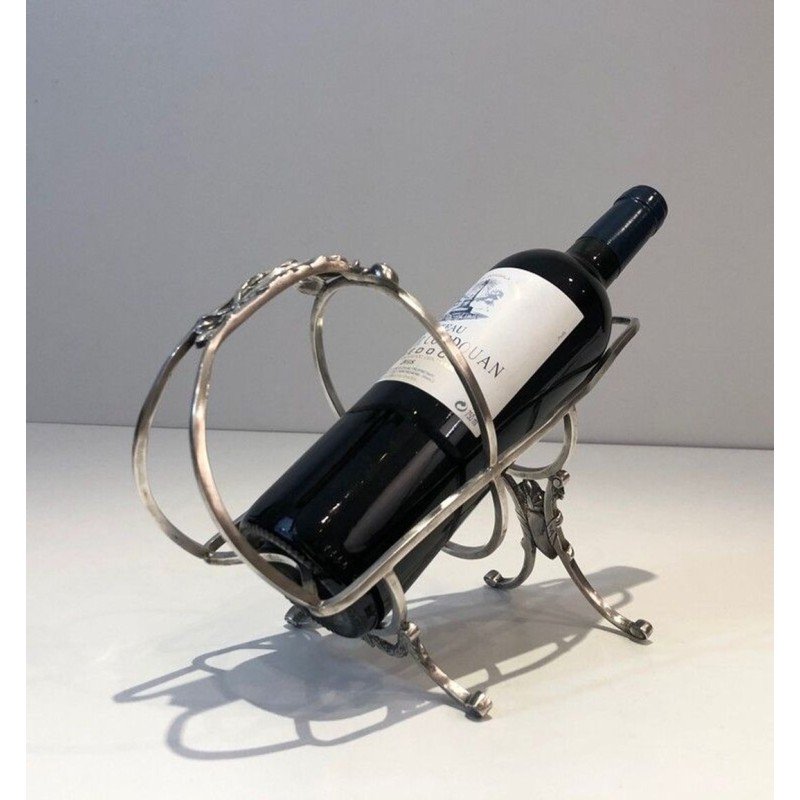 Silver-Plated Louis XVI Style Wine Bottle Cradle — Wiskemann, Brussels, Circa 1900