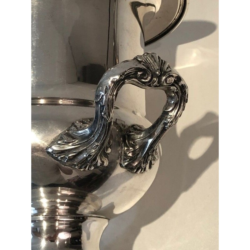 French Silver-Plated Champagne Bucket with Foliate Scroll Handles — Belle Époque, Circa 1900