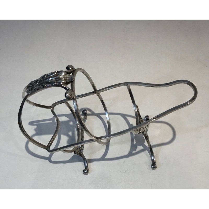Silver-Plated Louis XVI Style Wine Bottle Cradle — Wiskemann, Brussels, Circa 1900