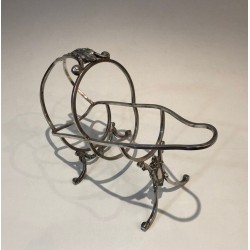 Silver-Plated Louis XVI Style Wine Bottle Cradle — Wiskemann, Brussels, Circa 1900