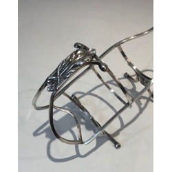Silver-Plated Louis XVI Style Wine Bottle Cradle — Wiskemann, Brussels, Circa 1900