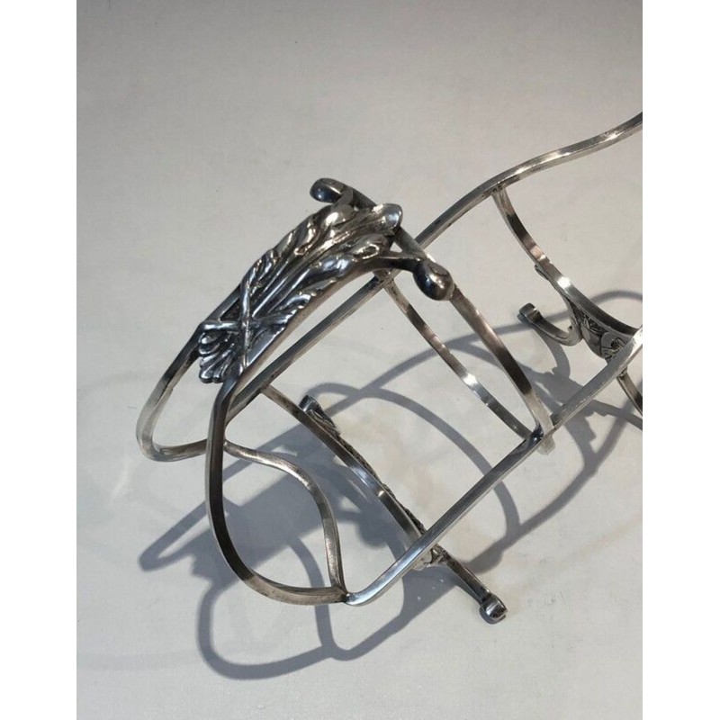 Silver-Plated Louis XVI Style Wine Bottle Cradle — Wiskemann, Brussels, Circa 1900