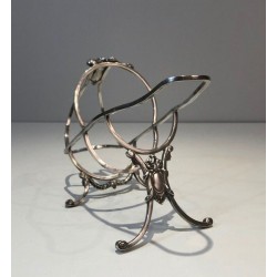 Silver-Plated Louis XVI Style Wine Bottle Cradle — Wiskemann, Brussels, Circa 1900