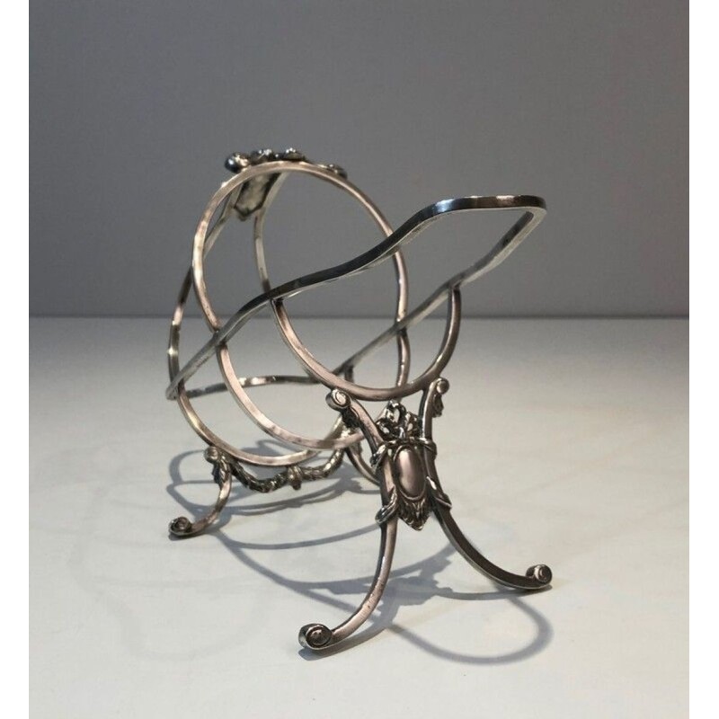 Silver-Plated Louis XVI Style Wine Bottle Cradle — Wiskemann, Brussels, Circa 1900