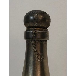 Silver-Plated and Brass Champagne Bottle-Form Cocktail Shaker — French Art Déco, Circa 1930