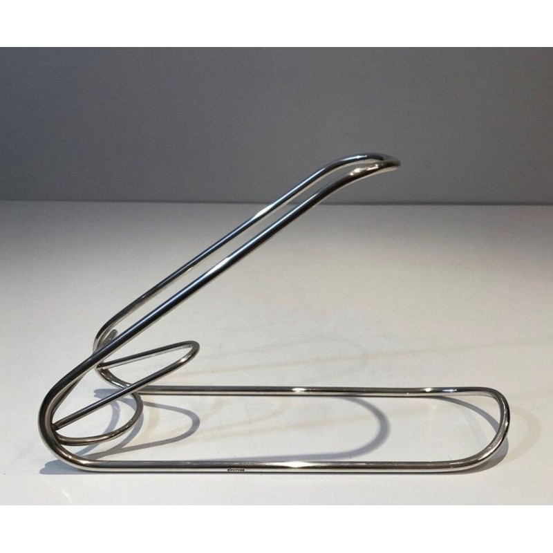 Silver-Plated Twisted Wire Single-Bottle Wine Cradle — French Work, Circa 1930