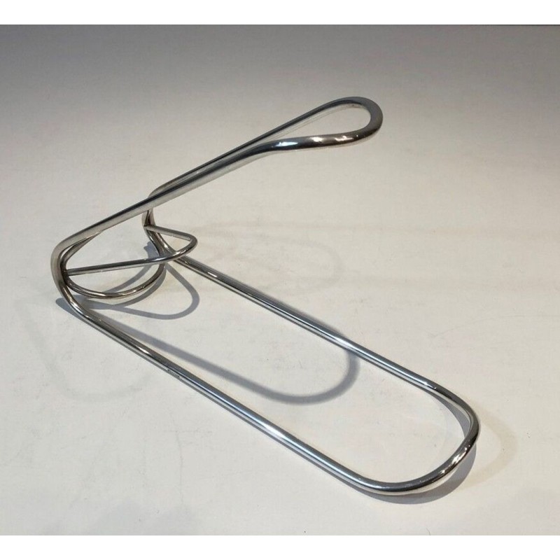 Silver-Plated Twisted Wire Single-Bottle Wine Cradle — French Work, Circa 1930