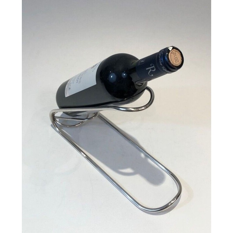 Silver-Plated Twisted Wire Single-Bottle Wine Cradle — French Work, Circa 1930