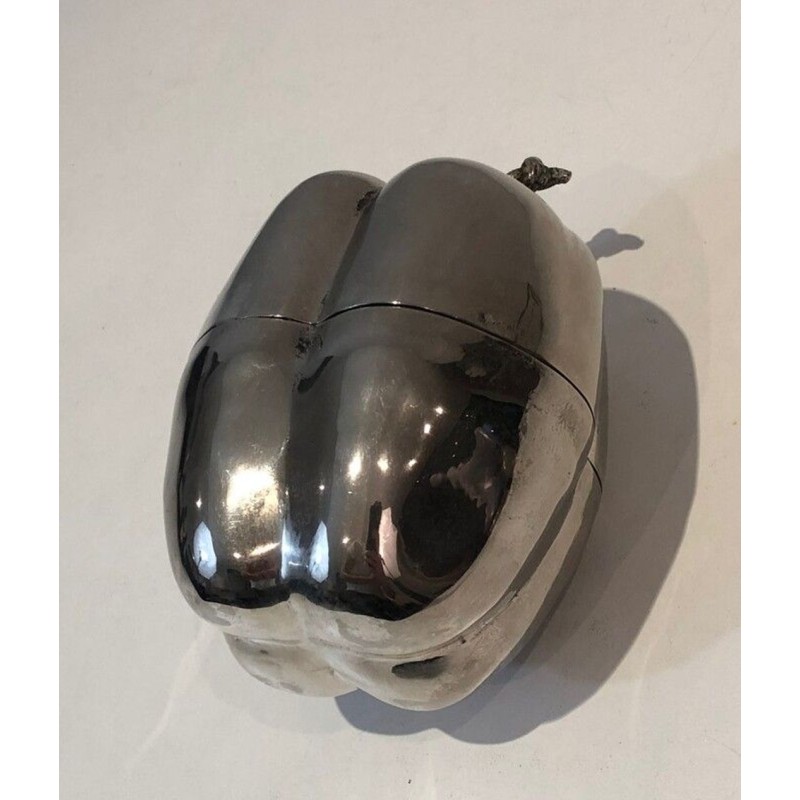 Silver-Plated Bell Pepper Ice Bucket — French Work, Circa 1970